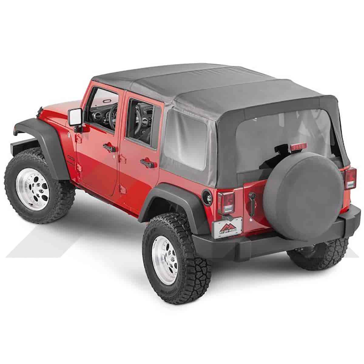 Black Diamond Replacement Soft Top w/Tinted Windows for 2007-2009 Jeep Wrangler JKU 4-Door