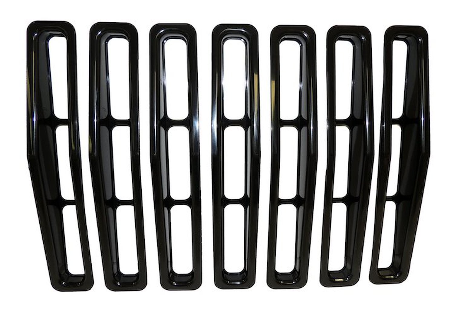 RT26031 7-Piece Black Grille Insert Set for 1987-1995 Jeep YJ Wrangler. Features Easy Snap-In Installation