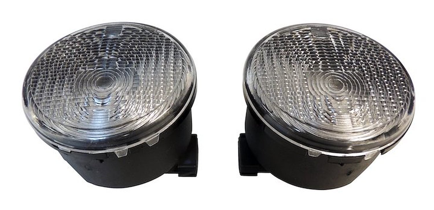 RT28029 Clear Parking Light Kit w/ Amber Bulbs for 2007-2013 Jeep JK Wrangler; Includes Left and Right Lights