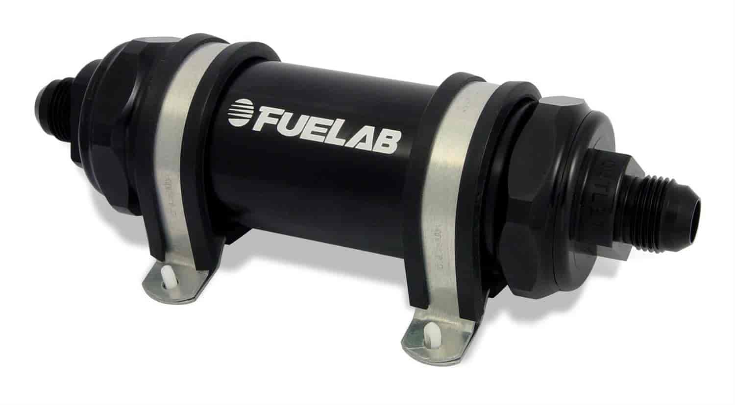 In-Line Fuel Filter Long Length -12AN Inlet/-8AN Outlet 75 micron stainless steel element