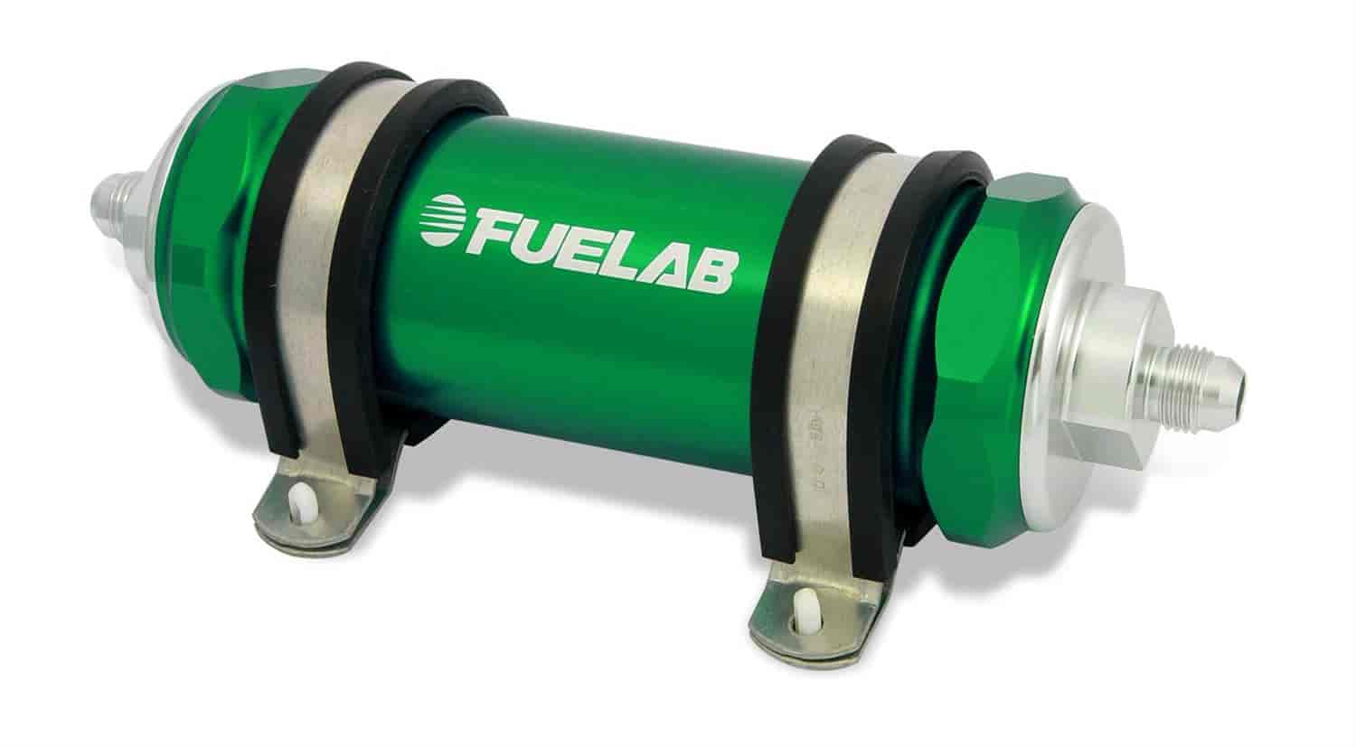 In-Line Fuel Filter Long Length -12AN Inlet/-8AN Outlet 75 micron stainless steel element