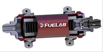 In-Line Fuel Filter Long Length -12AN Inlet/-8AN Outlet 10 micron replaceable fabric element w/check valve