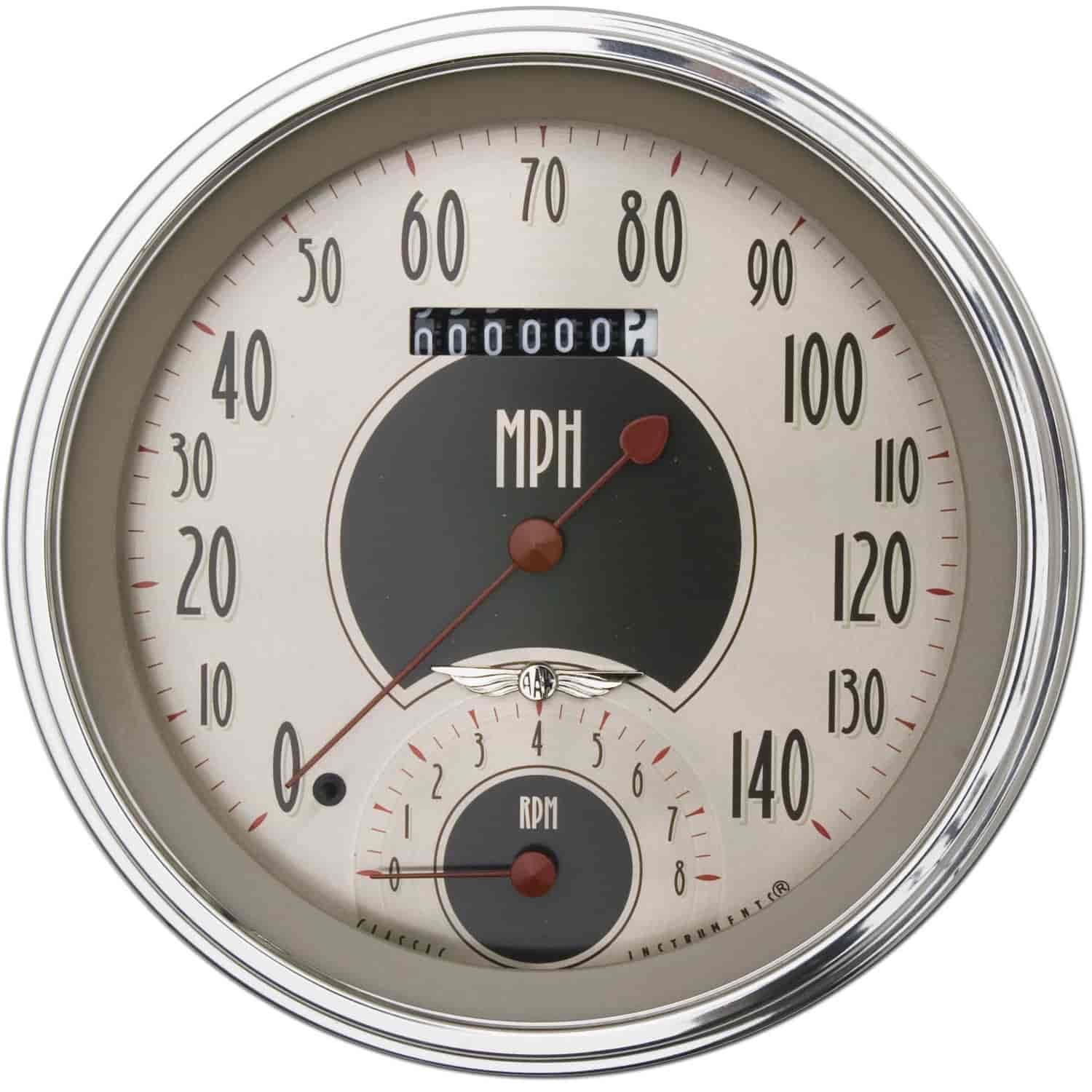 Speedtachular Speedometer/Tachometer Combo All American Nickel Style