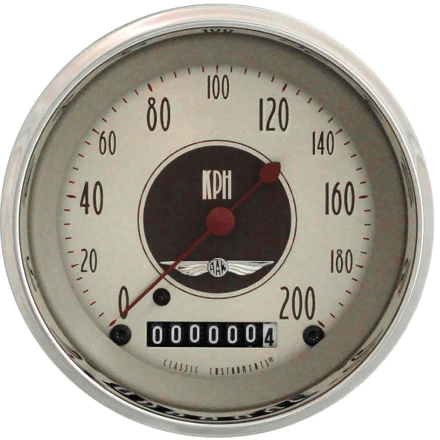 All American Nickel Speedometer 3-3/8" Electrical