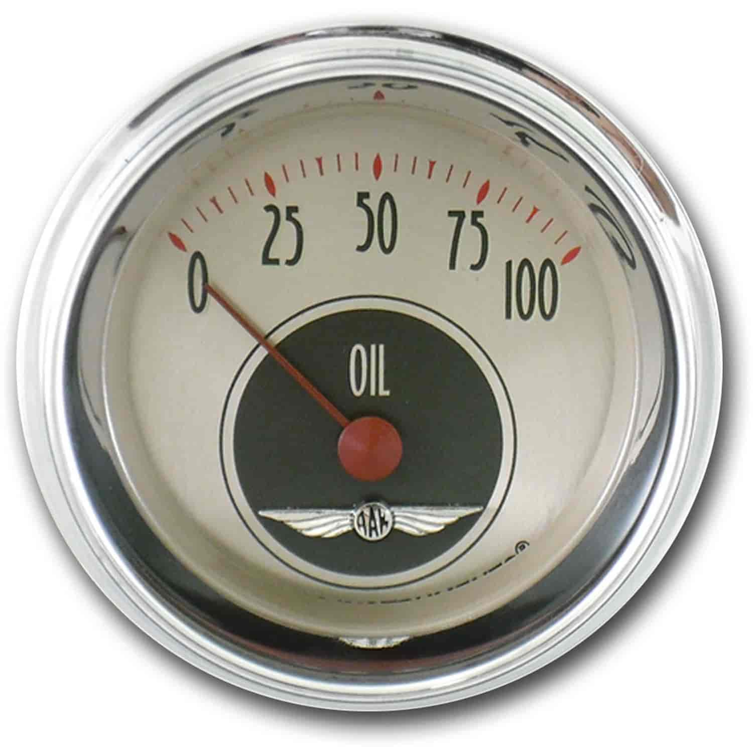 All American Nickel Oil Pressure Gauge 2-1/8" Electrical