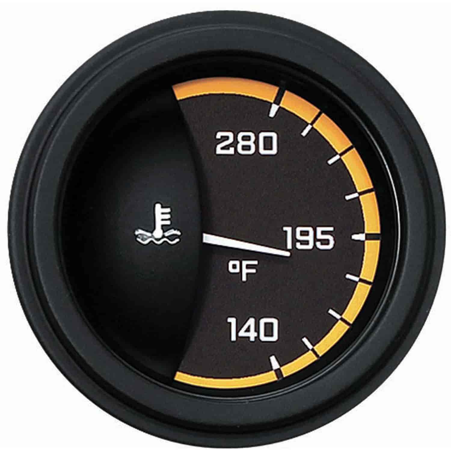Yellow AutoCross Series Water Temperature Gauge 2-1/8" Electrical