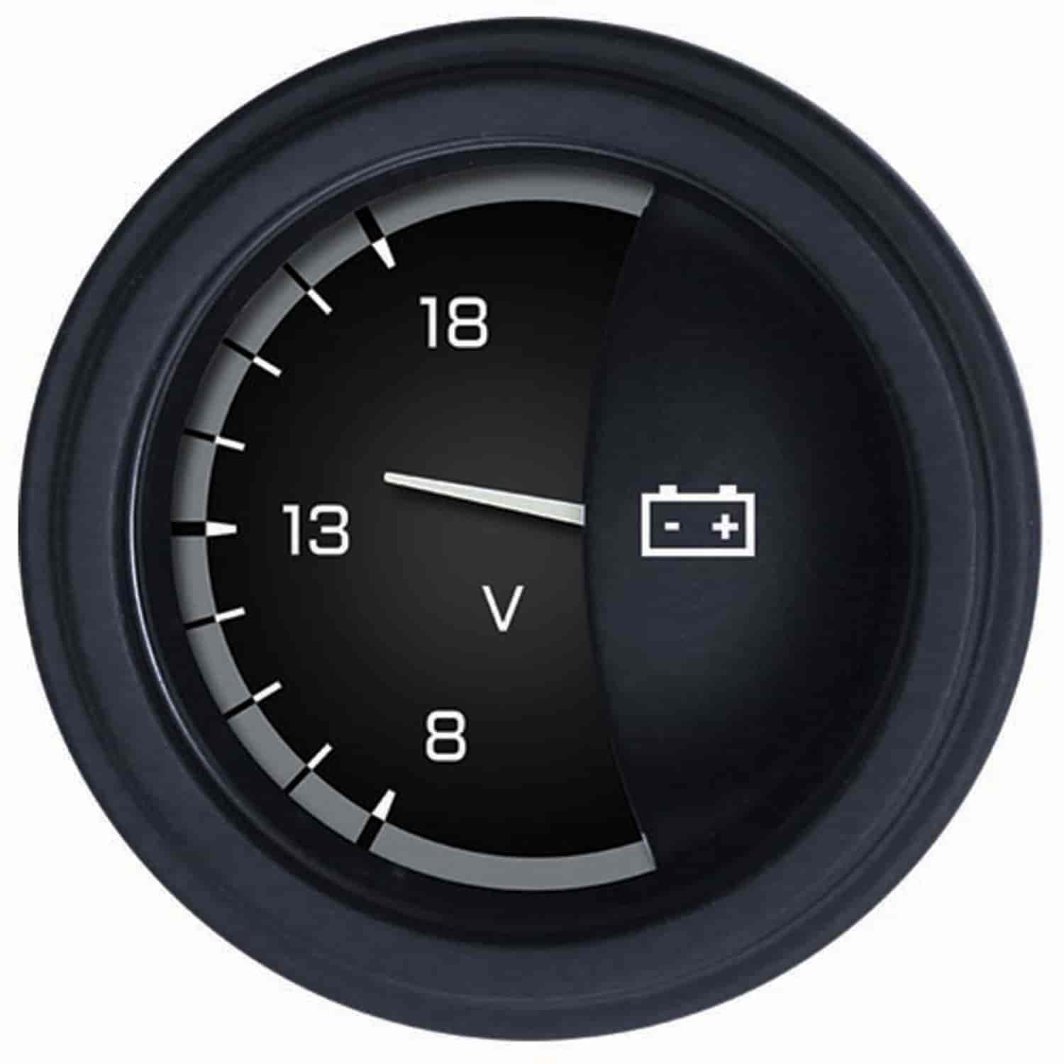Gray AutoCross Series Voltmeter 2-1/8" Electrical