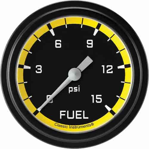 Autocross Yellow w/ Black Bezel 2 ? Fuel Pressure 15psi Electric Full Sweep