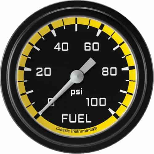 Autocross Yellow w/ Black Bezel 2 ? Fuel Pressure 100psi Electric Full Sweep
