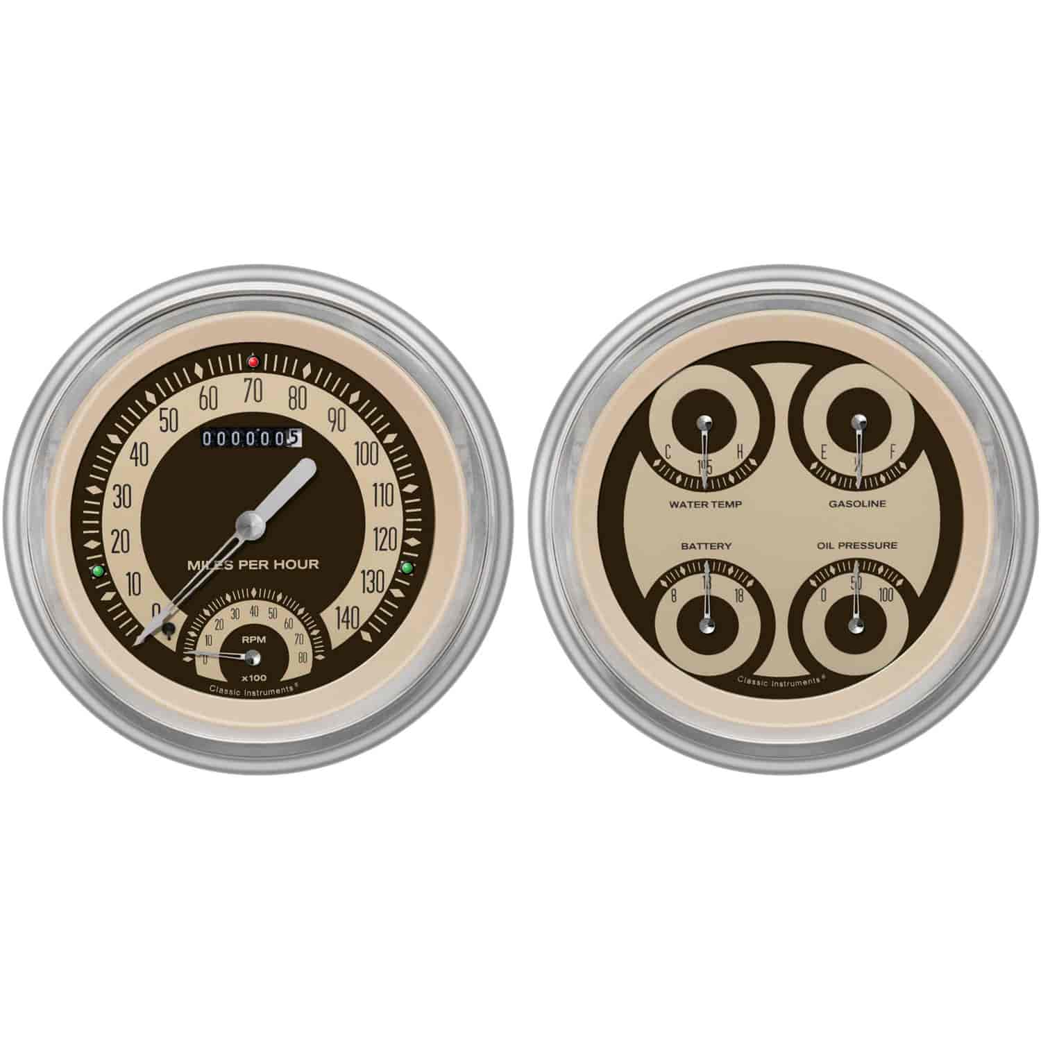 Nostalgia VT Series Gauge Package 1951-52 Chevy Car Includes: