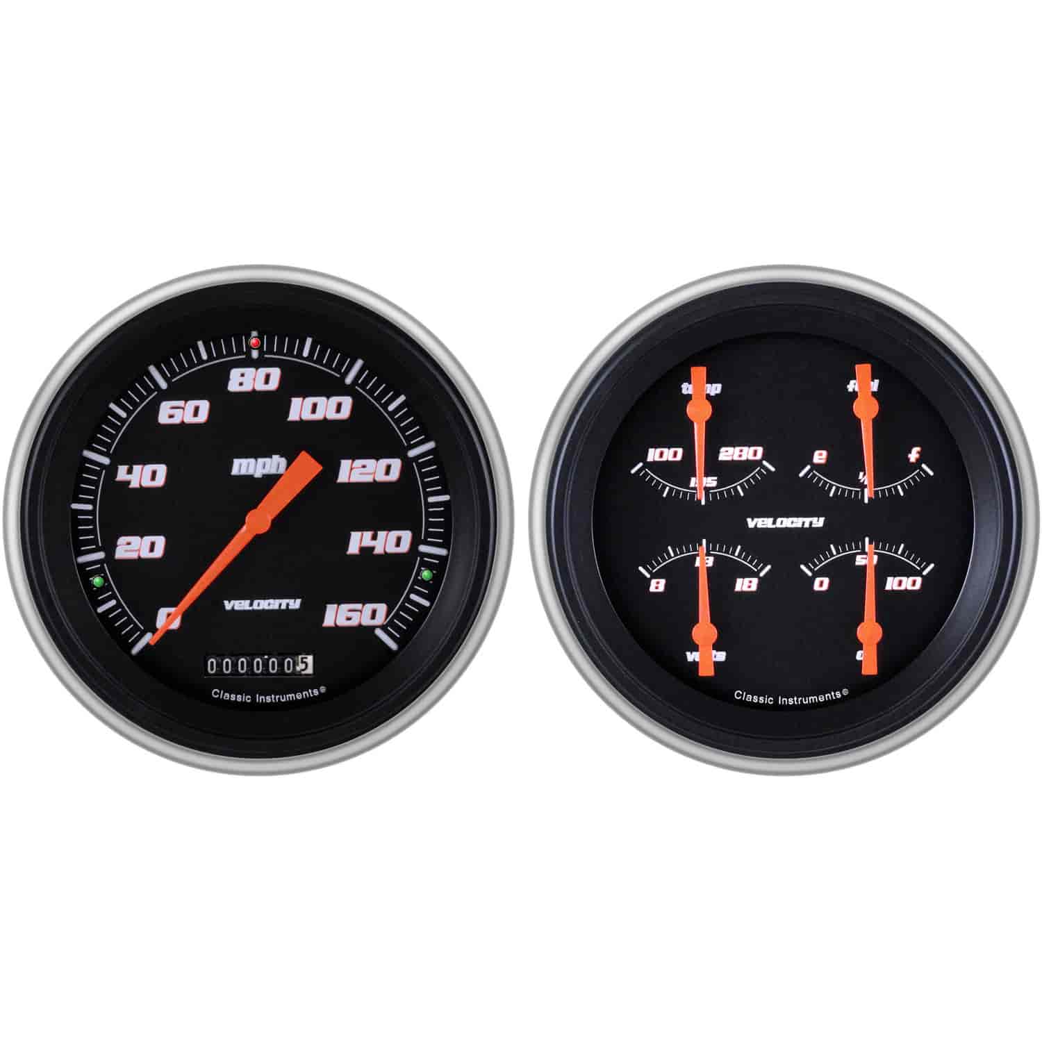 Velocity Series Black Gauge Package 1951-52 Chevy Car Includes: