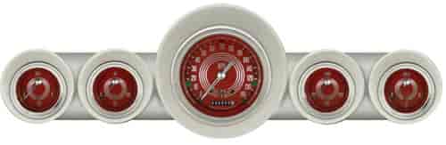 V8 Red Steelie Series Gauge Package 1959-60 Full-Size Chevy Includes: