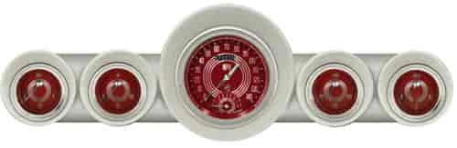 V8 Red Steelie Series Gauge Package 1959-60 Full-Size Chevy Includes: