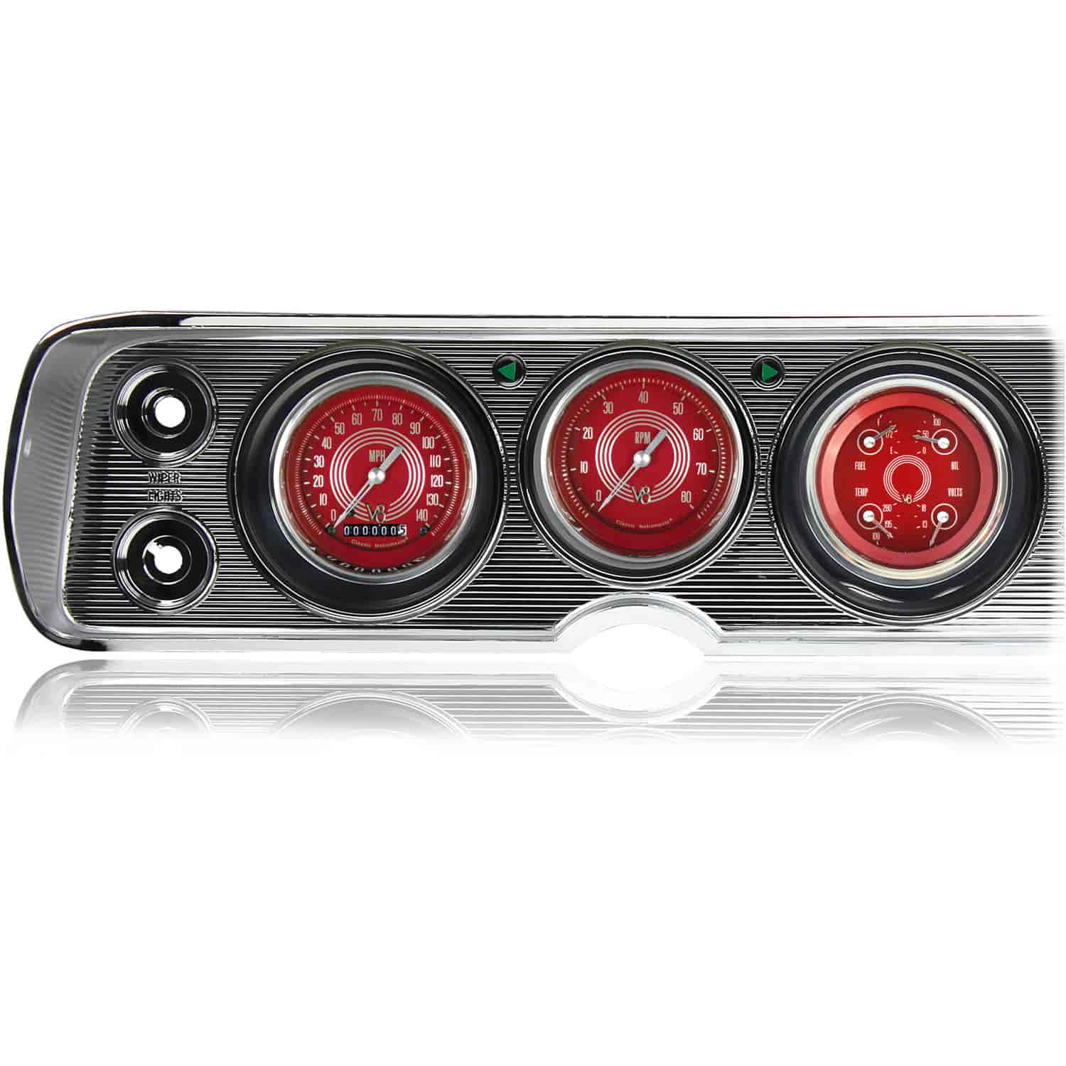 V8 Red Steelie Series Gauge Package 1964-65 Chevelle Includes: