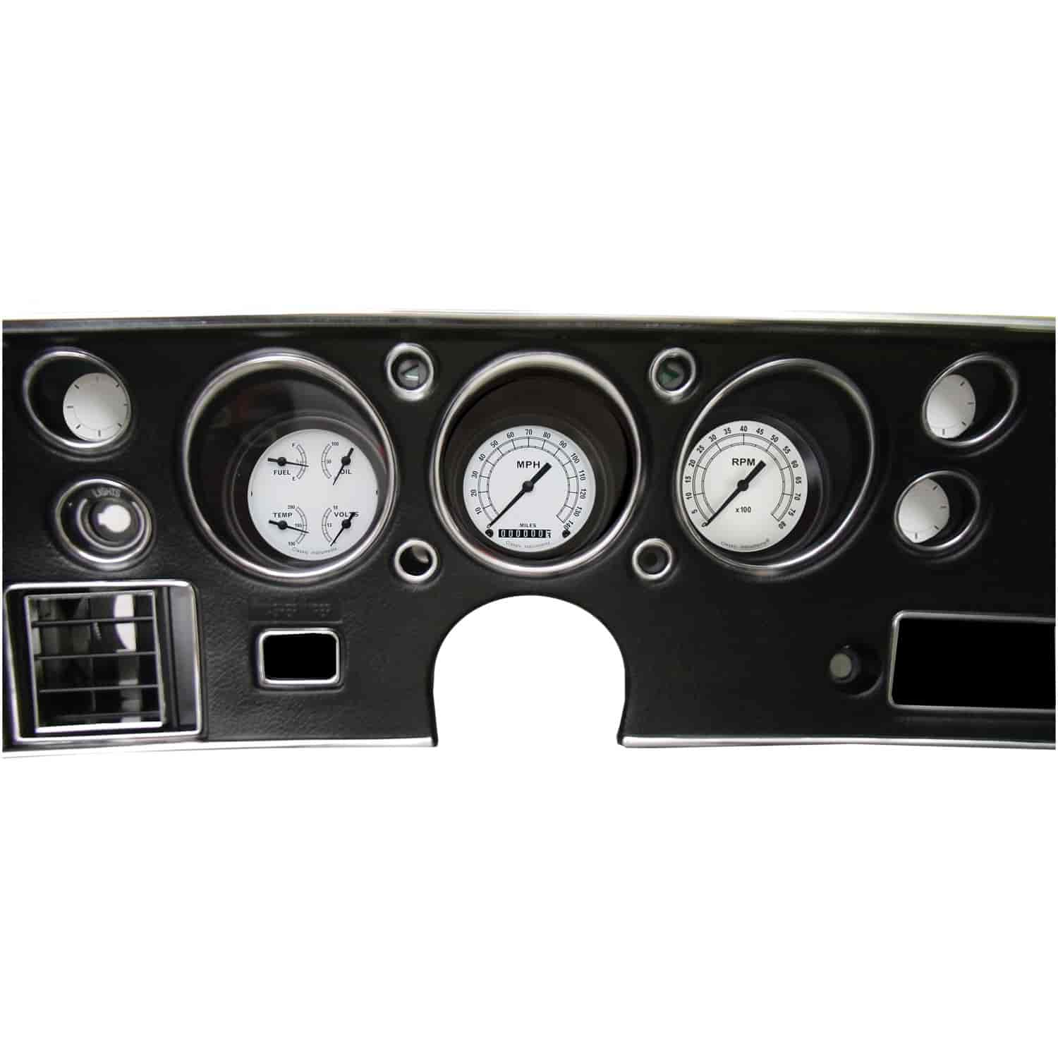 Classic White Series Gauge Package 1970-72 Chevelle SS Includes: