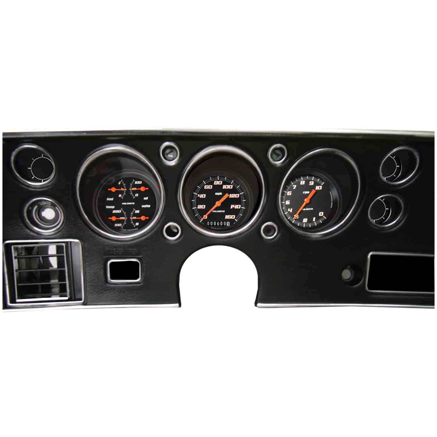 Velocity Series Black Gauge Package 1970-72 Chevelle SS Includes: