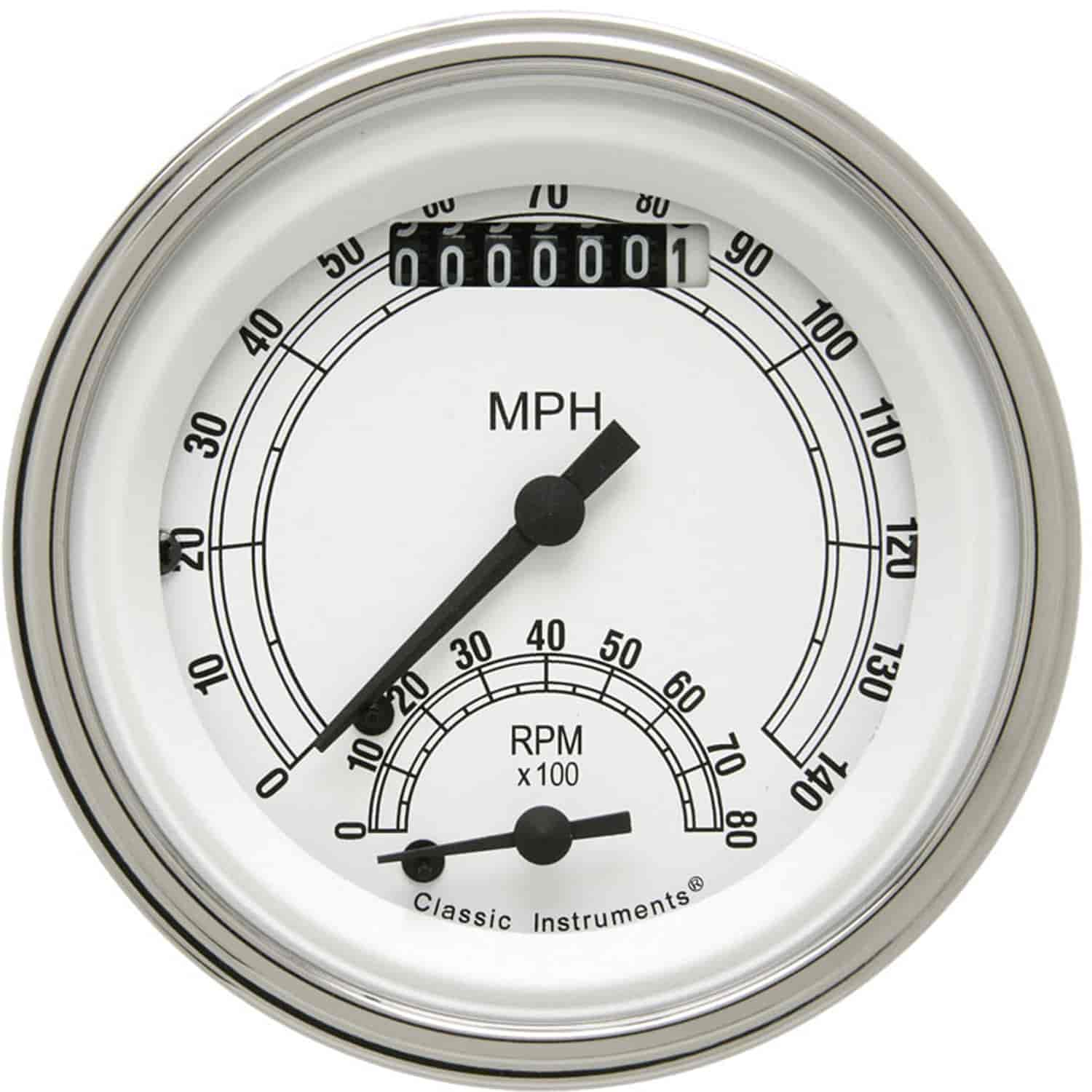 Ultimate Speedometer/Tachometer Combo Classic White Style