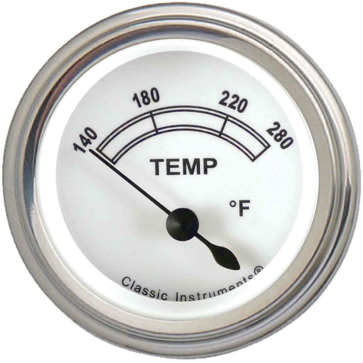 Classic White Series Water Temperature Gauge 2-1/8" Electrical