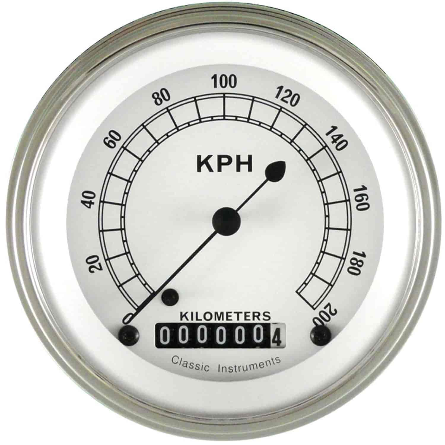 Classic White Series Speedometer 3-3/8" Electrical