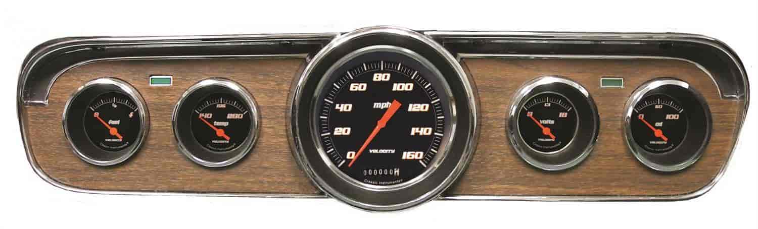 Velocity Series Black Gauge Package 1965-66 Mustang Includes: