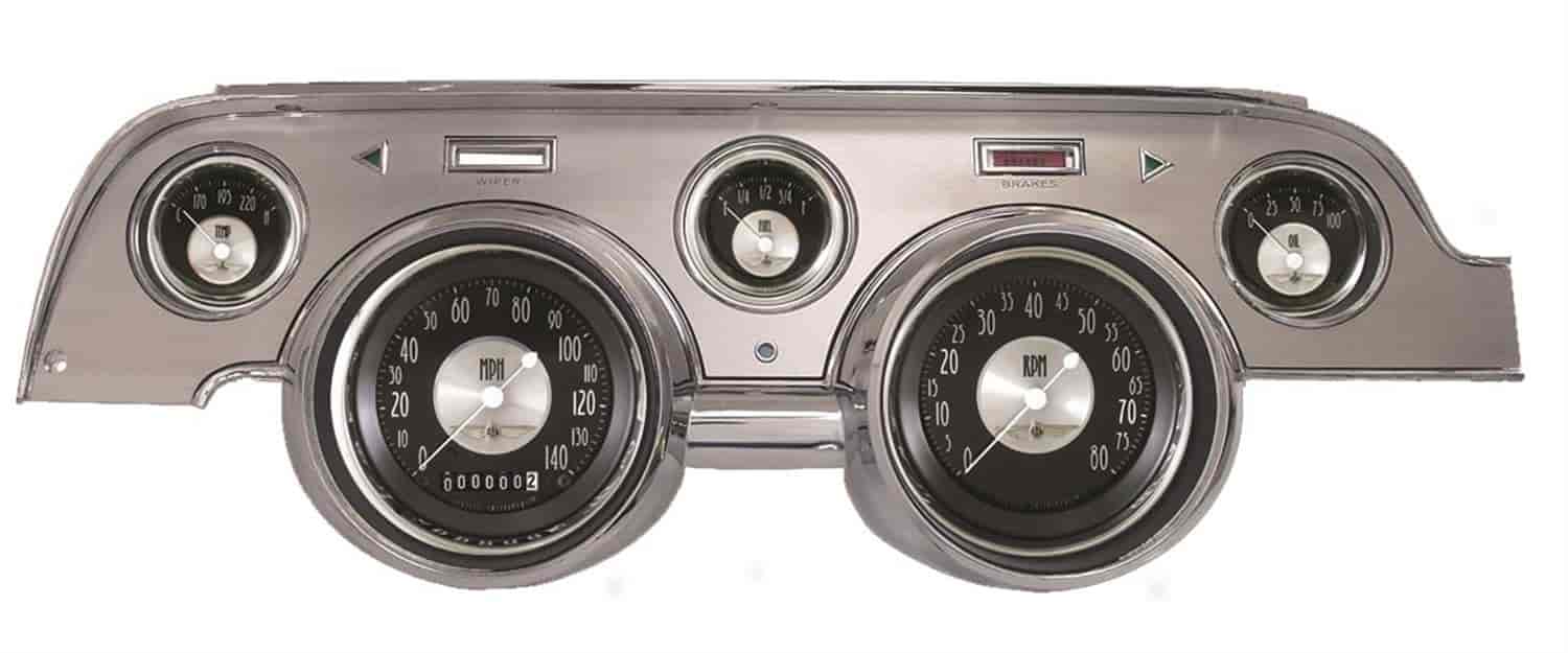 All-American Tradition Series Instrument Package (Brushed Aluminum Housing) 1967-68 Mustang Includes: