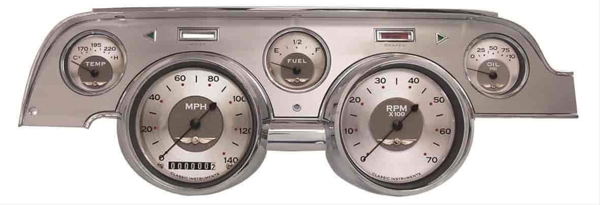 All-American Series Instrument Package (Brushed Aluminum Housing) 1967-68 Mustang Includes: