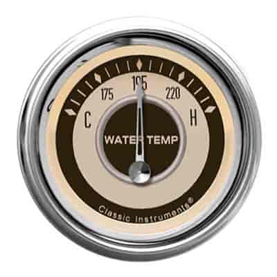 Nostalgia VT Series Water Temperature Gauge 2-1/8" Electrical