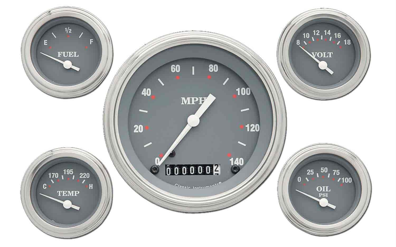 SG Series 5-Gauge Set 4-5/8" Electrical Speedometer (140 mph)