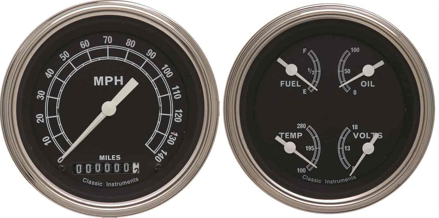 Traditional Series 2-Gauge Set 3-3/8" Electrical Speedometer (140 mph)