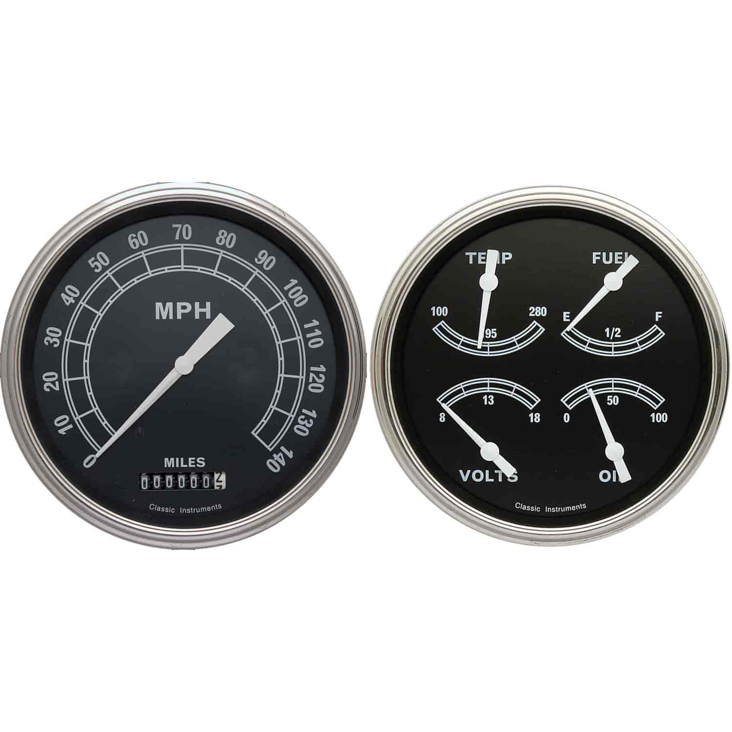 Traditional Series 2-Gauge Set 4-5/8" Electrical Speedometer (140 mph)