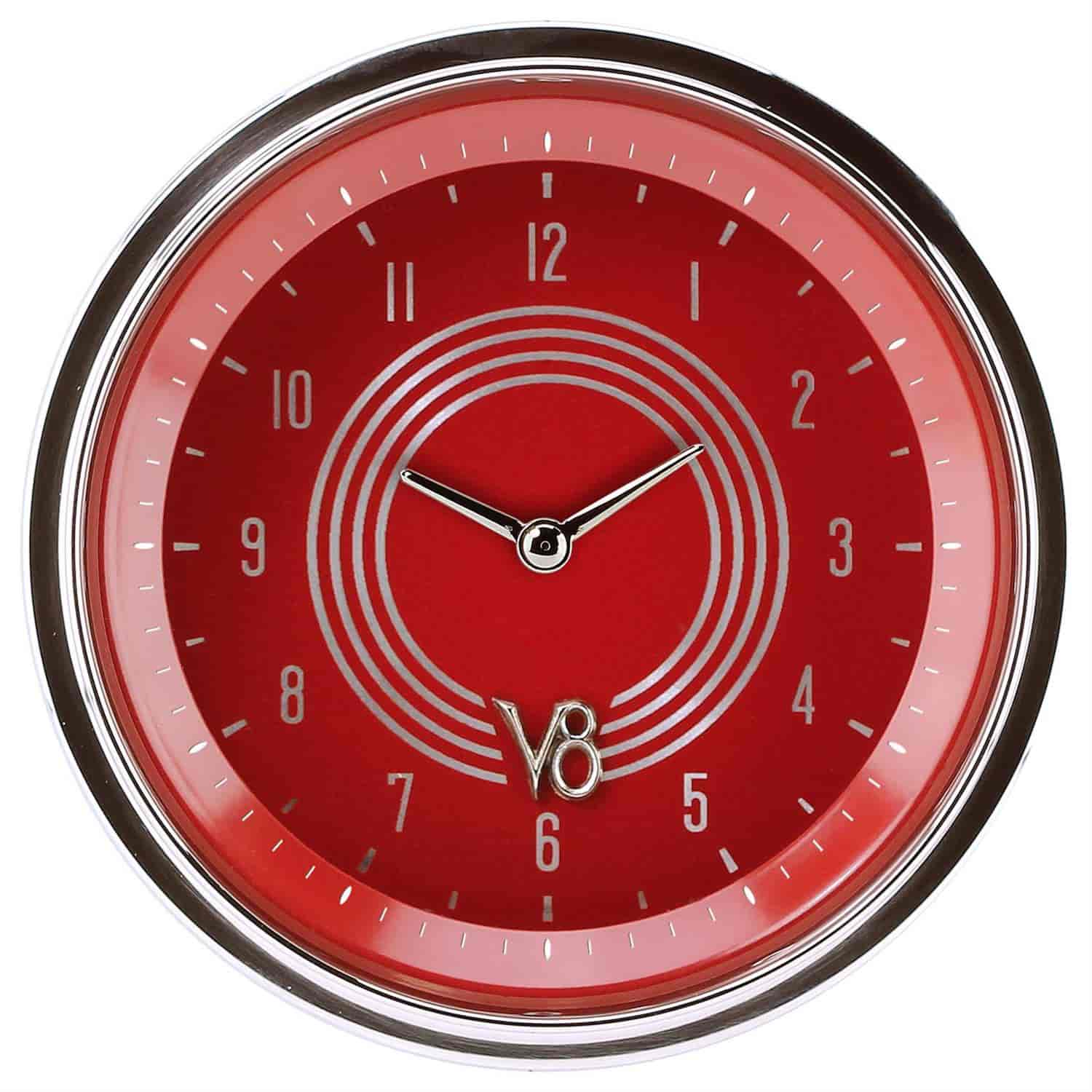 V8 Red Steelie Series Clock 3-3/8" Electrical