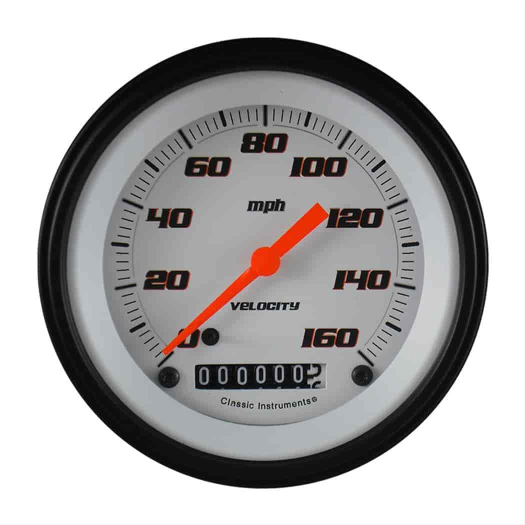 Velocity White Series Speedometer 3-3/8" Electrical