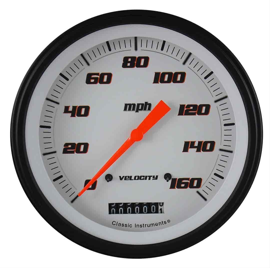 Velocity White Series Speedometer 4-5/8" Electrical