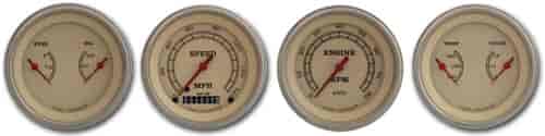 Vintage Series 4-Gauge Set 3-3/8" Electrical Speedometer (140 mph)