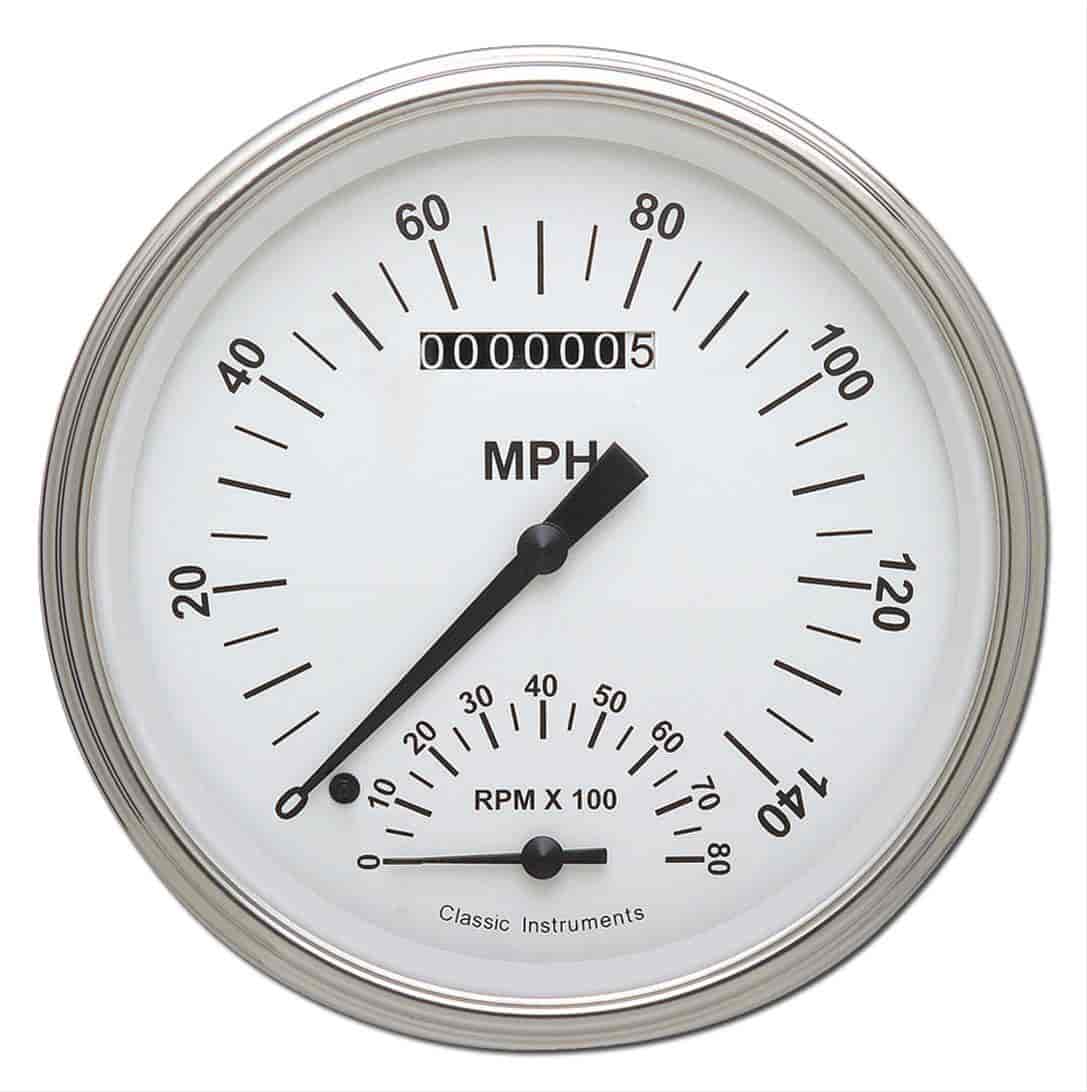 Speedtachular Speedometer/Tachometer Combo White Hot Style