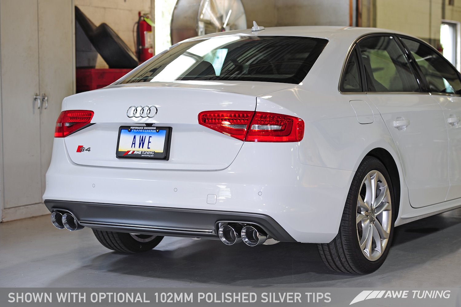 Touring Edition Exhaust for Audi B8 S4 3.0T - Chrome Silver Tips (102mm)