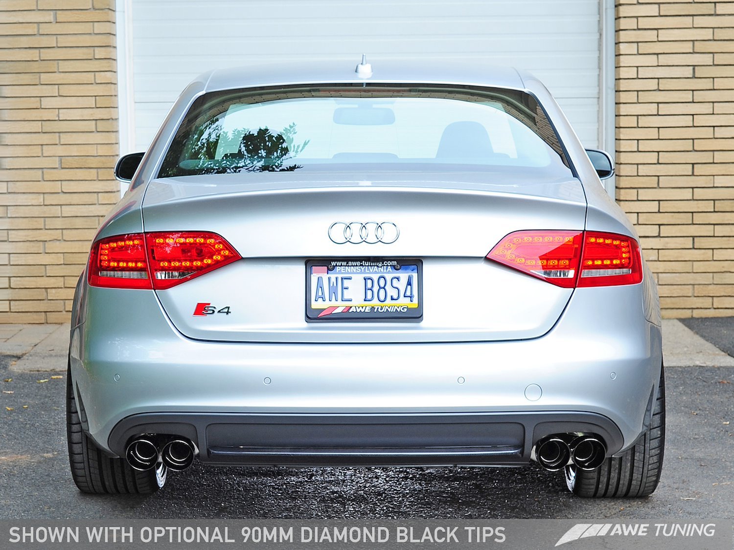 Touring Edition Exhaust for Audi B8 S4 3.0T - Diamond Black Tips (90mm)