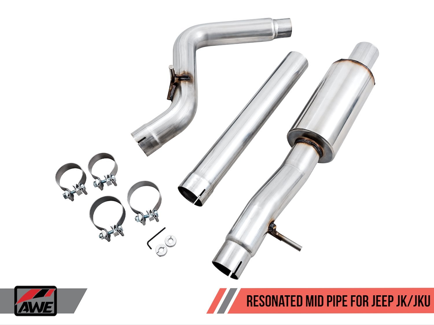 Resonated Mid Pipe for Jeep JK/JKU 3.6L