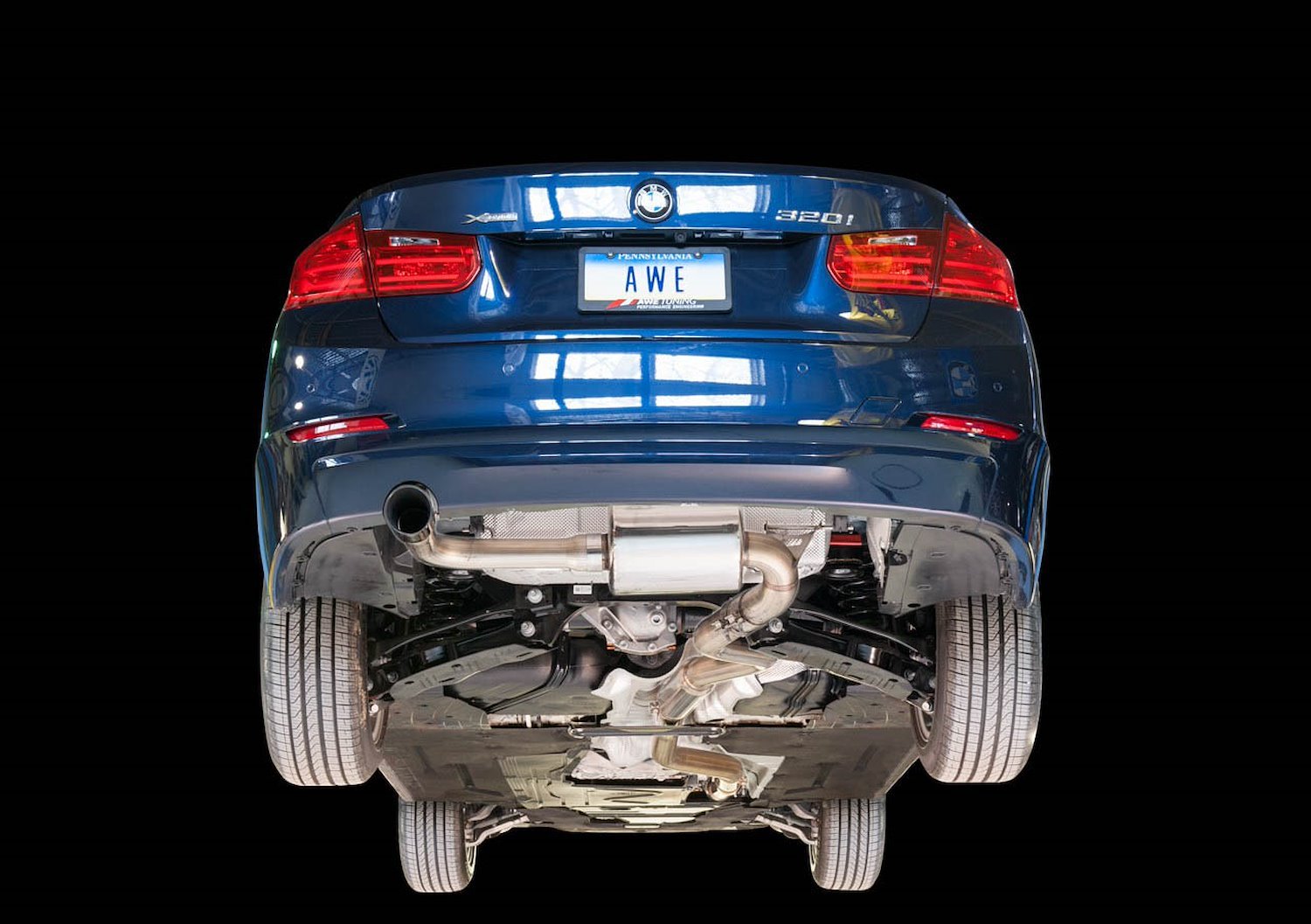 Touring Catback Exhaust for BMW F30 320i, Single Side - Chrome Silver Tip (90mm)