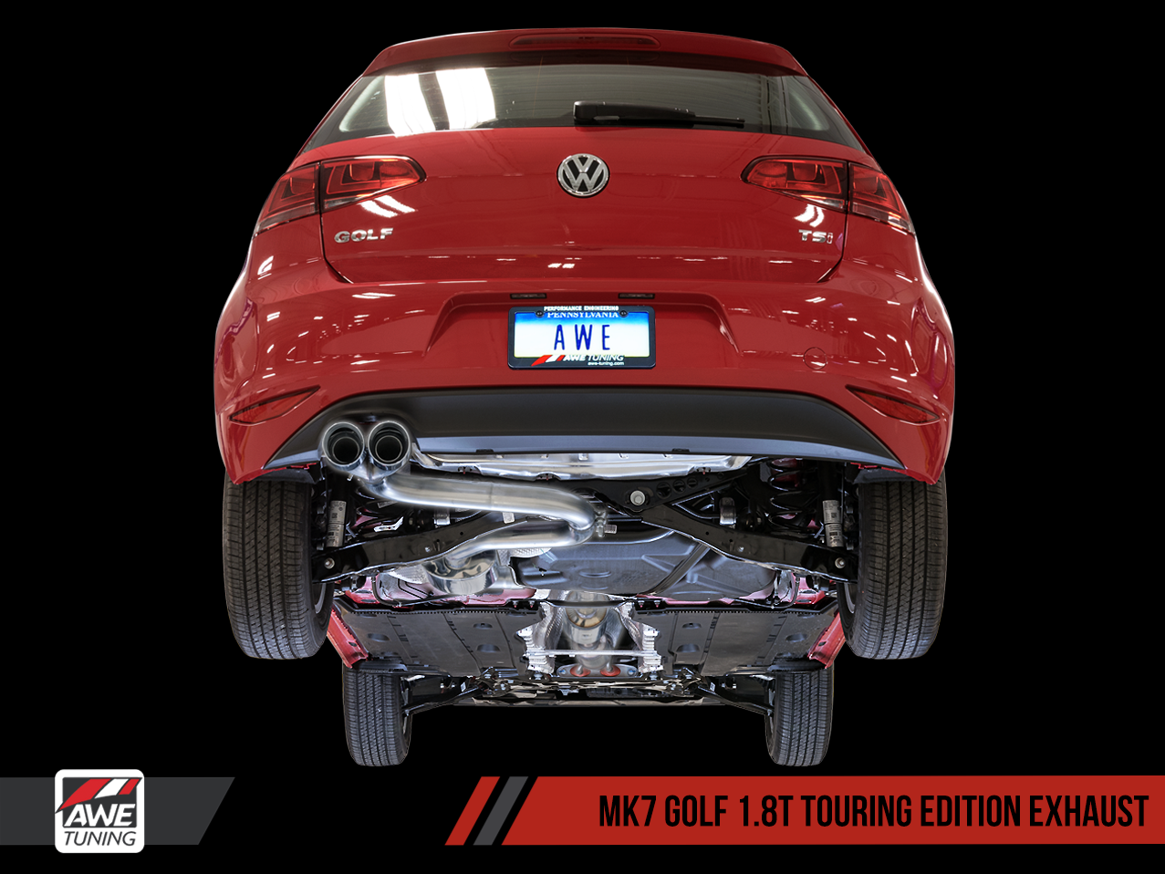 Touring Edition Exhaust for VW MK7 Golf 1.8T - Diamond Black Tips (90mm)