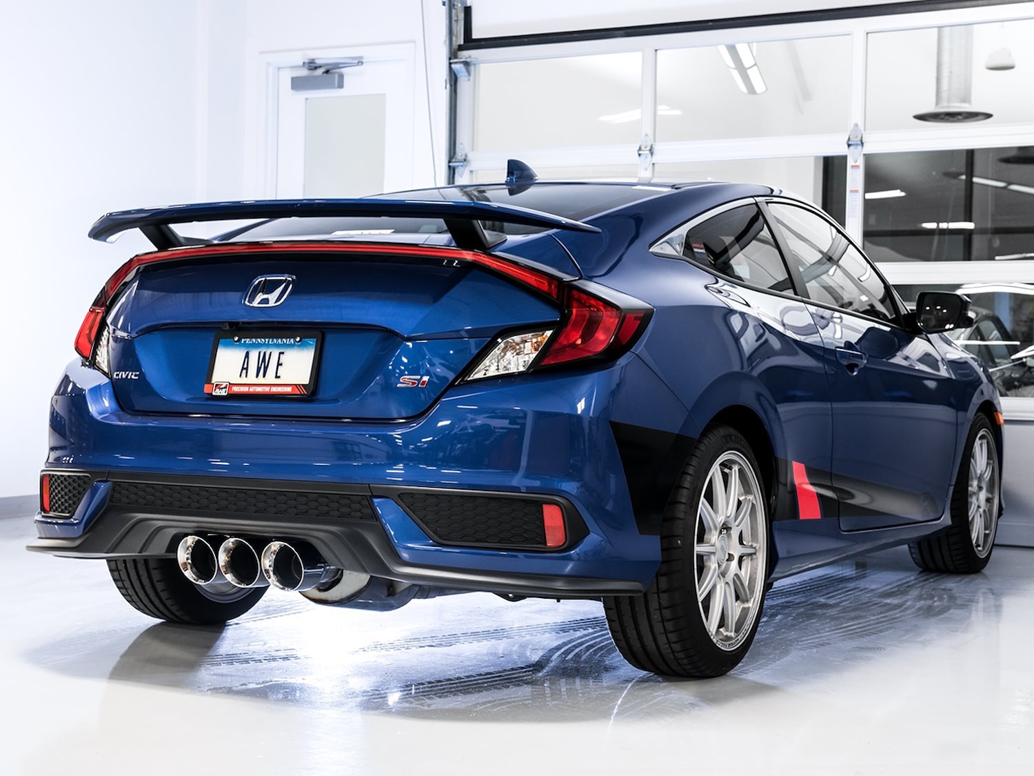 AWE Touring Edition Exhaust for 10th Gen Civic Si Coupe / Sedan (includes Front Pipe) - Triple Chrome Silver Tips