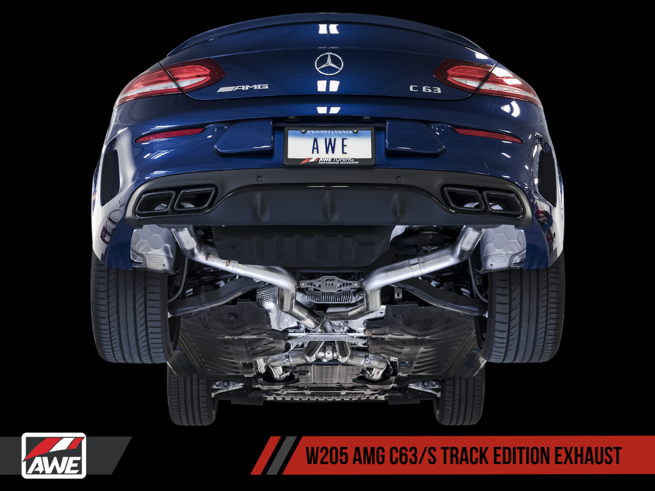 AWE Track Edition Exhaust System for Mercedes-Benz W205 AMG C63/S Coupe (no tips)