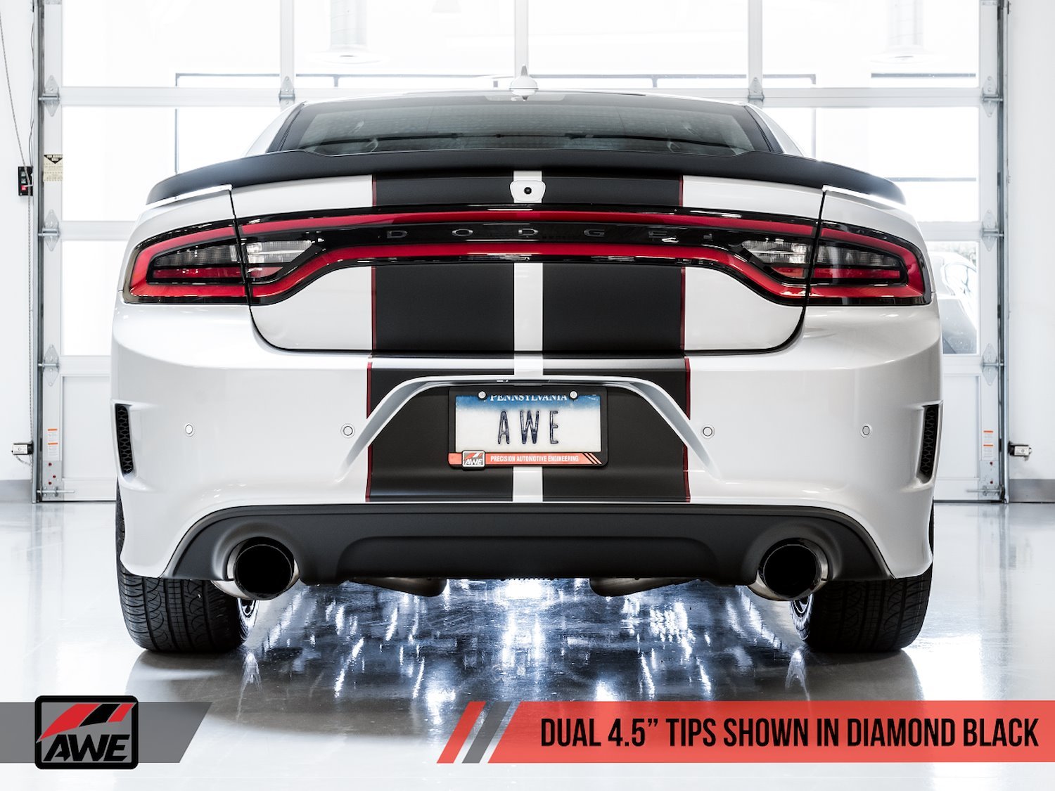 AWE Touring Edition Exhaust for 17+ Charger 5.7 - Non-Resonated - Diamond Black Tips