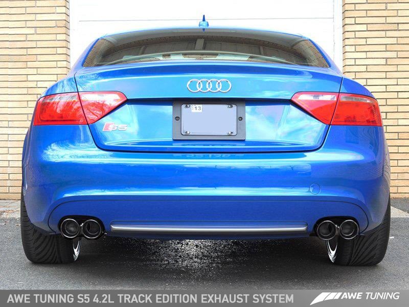 AWE Track Edition Exhaust System for B8 S5 4.2L - Diamond Black Tips