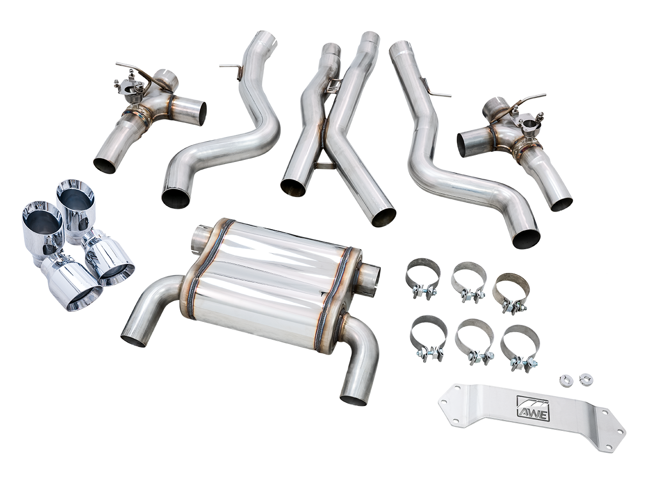 SwitchPath Cat-back Exhaust BMW F8X M3/M4 - Chrome Silver Tips