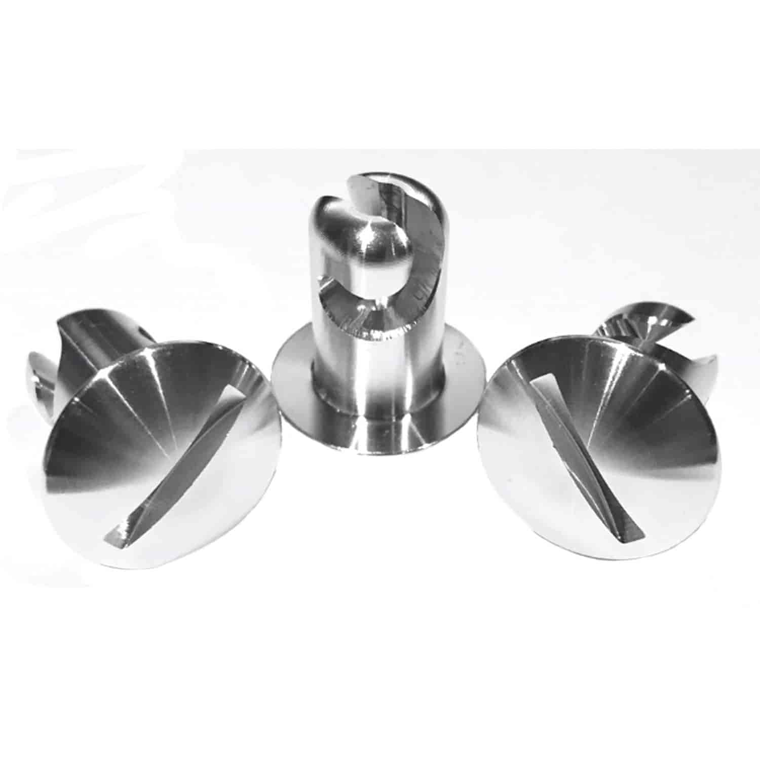 Package of 50 .400 Diameter x .550 Long Dome Head Quarter Turn Slotted Head Quick Turn Button Fasten