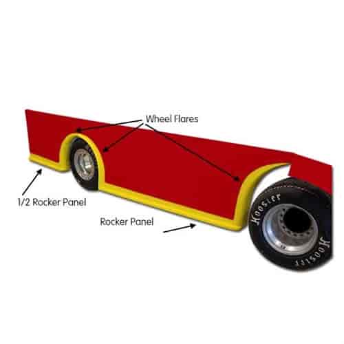 Wheel Flare and Rocker Panel System for MD3 Dirt Late Model/Modified - Red