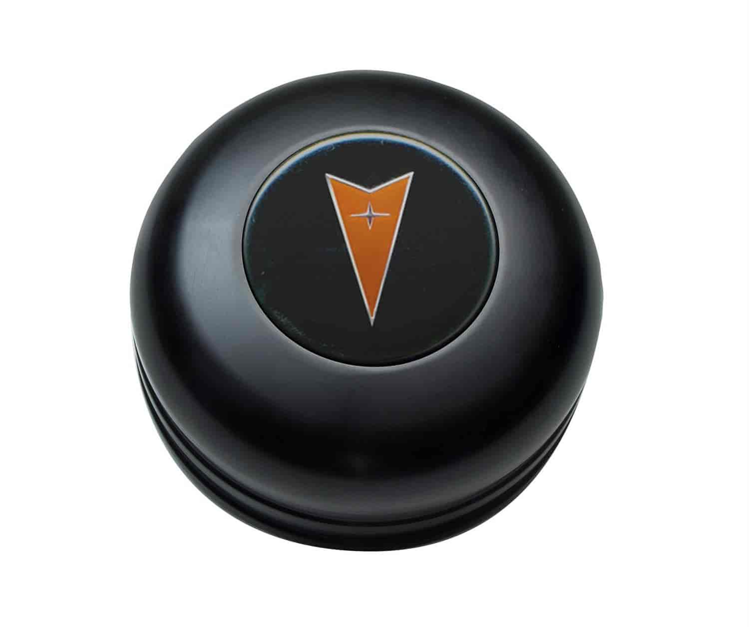 Pontiac Standard Horn Button Billet w/Color Emblem Black Anodized