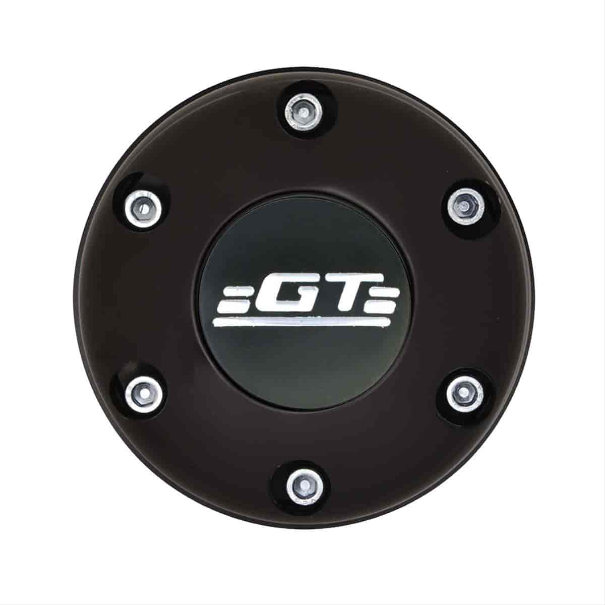 GT3 Gasser/Euro Style Horn Button GT Logo Colored 6-Hole Style Black Anodized