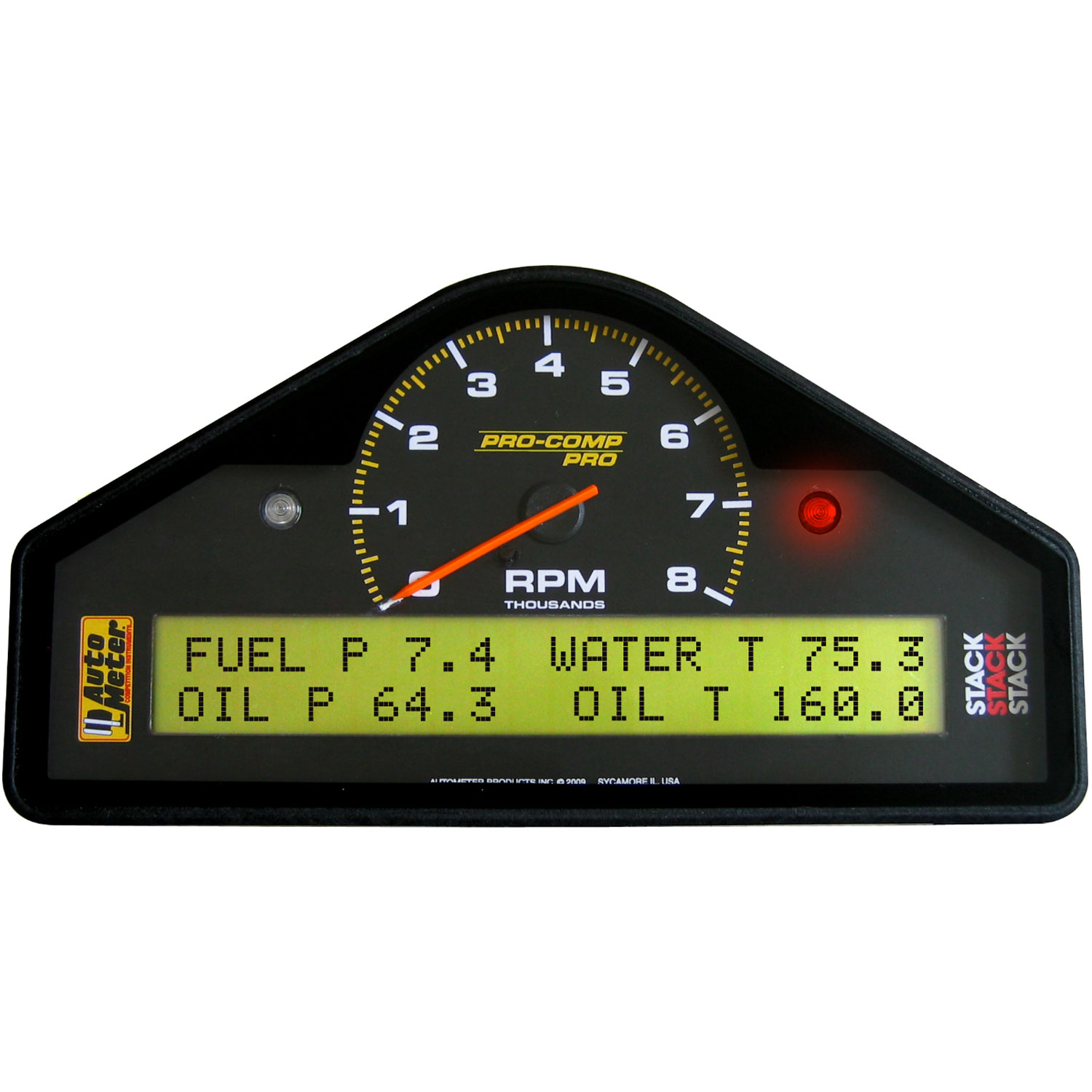 Mult-Function Display Logger Drag Racing Black 0-8k RPM